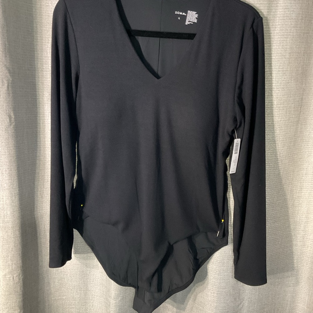 NWT Soma Black Long Sleeve Bodysuit